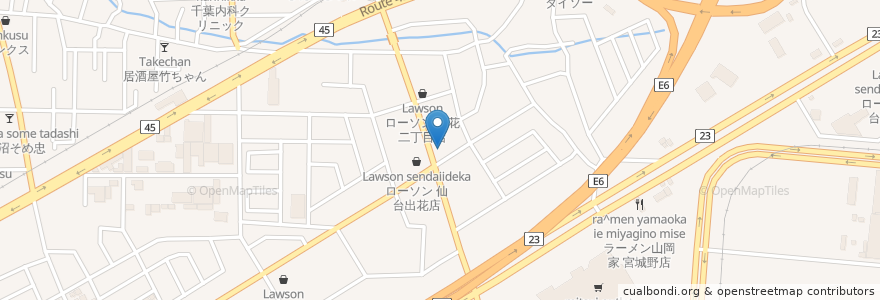 Mapa de ubicacion de ロリポップクラブ出花園 en 일본, 미야기현, 仙台市, 宮城野区.