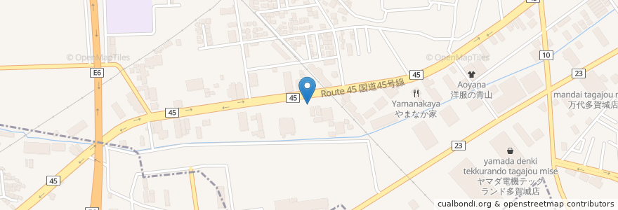 Mapa de ubicacion de ラーメン☆ビリー R45多賀城店 en Japon, Préfecture De Miyagi, 多賀城市.