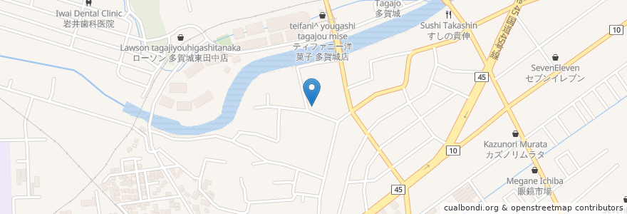 Mapa de ubicacion de 喜太郎稲荷神社 en Japão, 宮城県, 多賀城市.