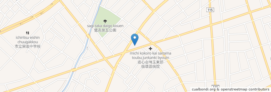 Mapa de ubicacion de モスバーガー en 日本, 埼玉県, 越谷市.
