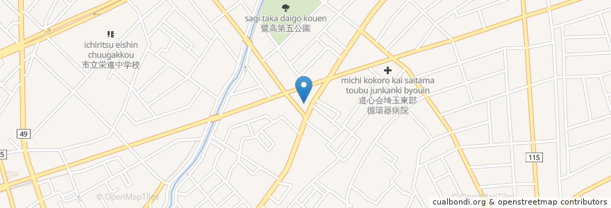 Mapa de ubicacion de ビストロ 北越谷店 en 日本, 埼玉县, 越谷市.