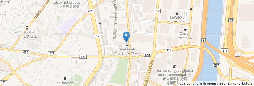 Mapa de ubicacion de ハマーカフェ en Jepun, 東京都, 品川区.