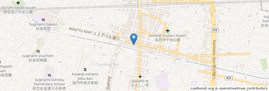 Mapa de ubicacion de 日本動物専門学校 en Giappone, Tokyo, 杉並区.
