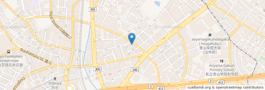 Mapa de ubicacion de Yinega en 日本, 东京都/東京都, 渋谷区.