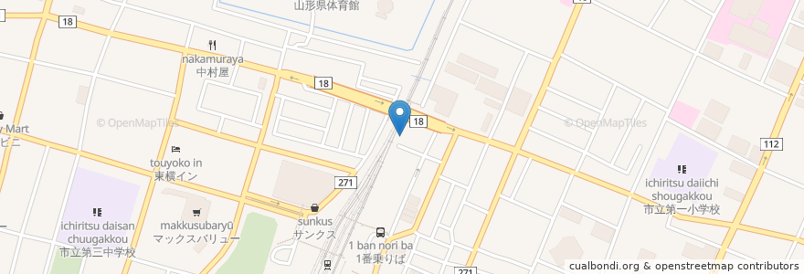 Mapa de ubicacion de スナックまこと en Япония, Ямагата, 山形市.