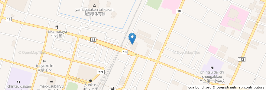 Mapa de ubicacion de 山形さくら町病院 en 日本, 山形県, 山形市.