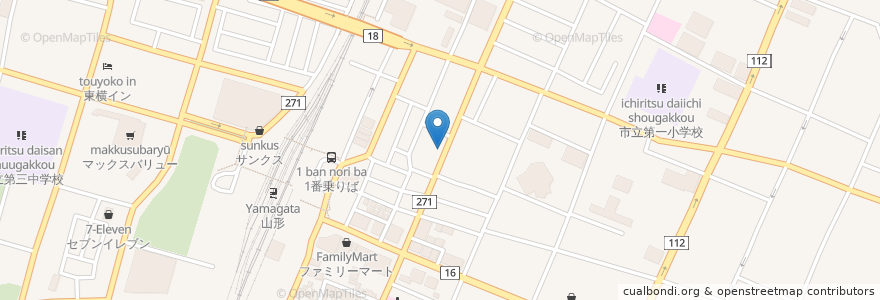 Mapa de ubicacion de ナチナタウン en Japón, Prefectura De Yamagata, 山形市.