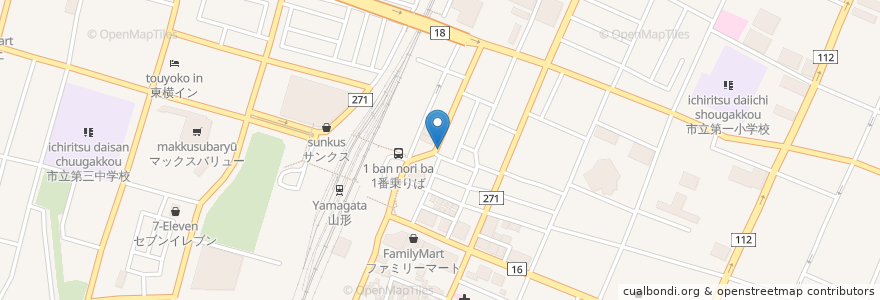 Mapa de ubicacion de 居酒屋しあわせや en اليابان, 山形県, 山形市.