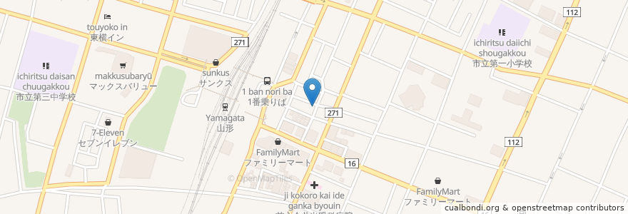 Mapa de ubicacion de 牛たん焼とだて en 日本, 山形県, 山形市.