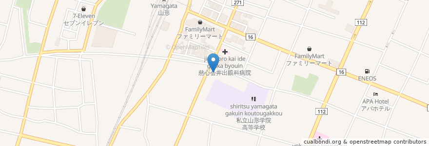 Mapa de ubicacion de しゃぶ専 en Japon, Préfecture De Yamagata, Yamagata.