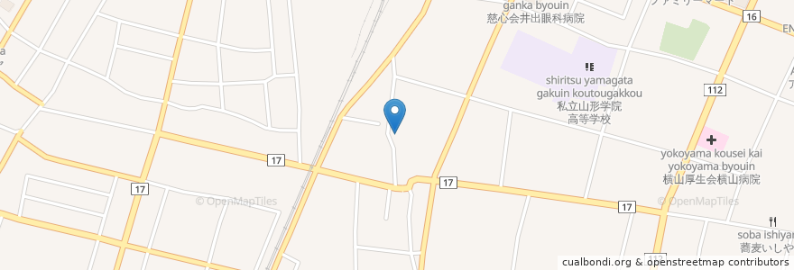 Mapa de ubicacion de 内ヶ崎医院 en Jepun, 山形県, 山形市.