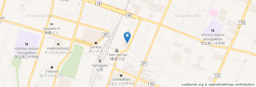 Mapa de ubicacion de 山形駅個室物語 竹取御殿 en Giappone, Prefettura Di Yamagata, 山形市.