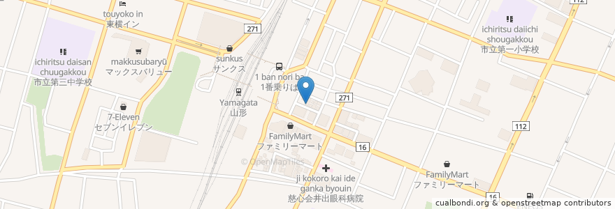 Mapa de ubicacion de あきよし en Jepun, 山形県, 山形市.