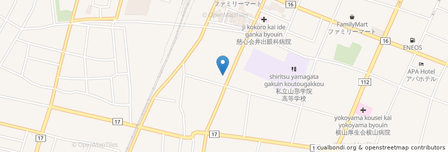 Mapa de ubicacion de 居酒屋北海漁舟群 en Japão, 山形県, 山形市.