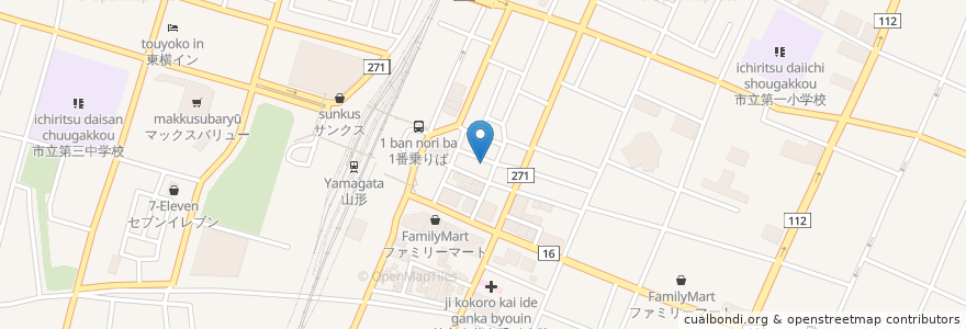 Mapa de ubicacion de 酒菜一 en 일본, 야마가타현, 山形市.
