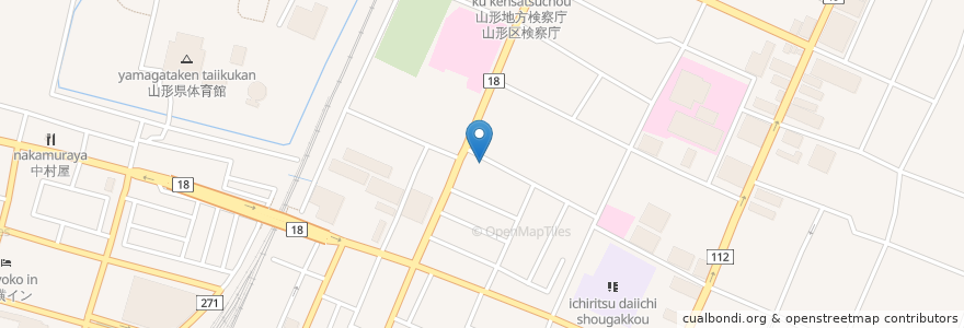 Mapa de ubicacion de 焼肉千歳山形 en Japon, Préfecture De Yamagata, Yamagata.