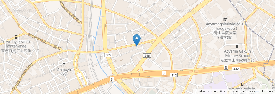 Mapa de ubicacion de ゆで太郎 en اليابان, 東京都, 渋谷区.