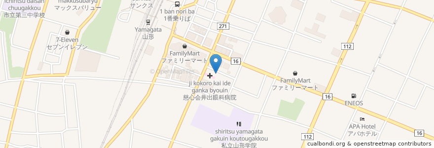 Mapa de ubicacion de モクカフェ en Japan, Präfektur Yamagata, 山形市.