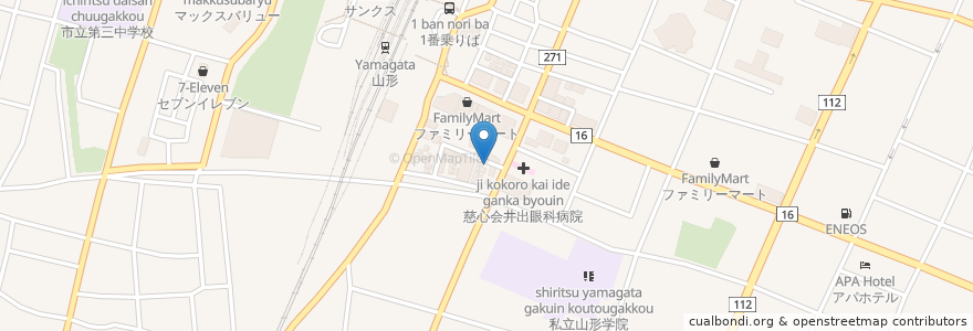 Mapa de ubicacion de Izakaya Manhattan en Japan, Yamagata Prefecture, Yamagata.