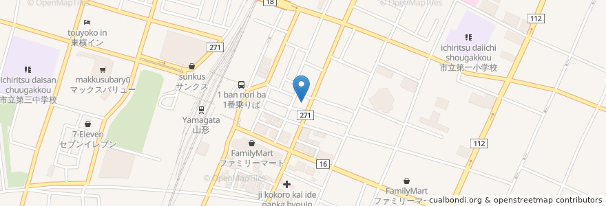 Mapa de ubicacion de 居酒屋やまぎし en اليابان, 山形県, 山形市.