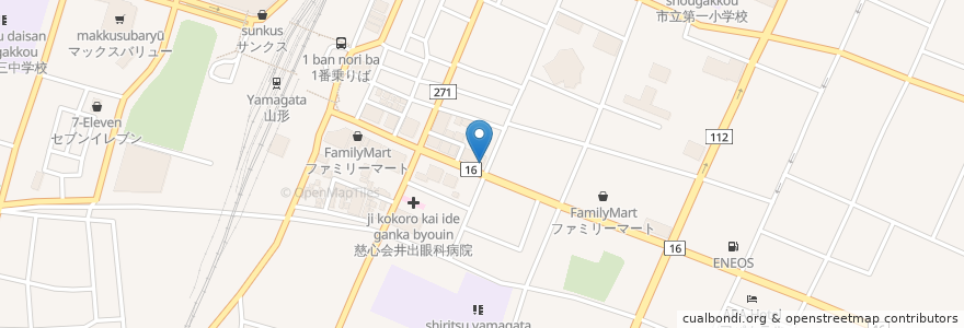 Mapa de ubicacion de 薪窯ピッツァとイタリアン ロジック山形 en 日本, 山形県, 山形市.