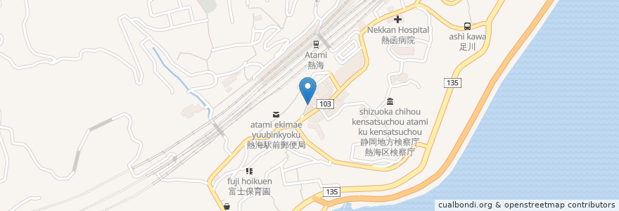 Mapa de ubicacion de kuwon en 日本, 静岡県, 熱海市.