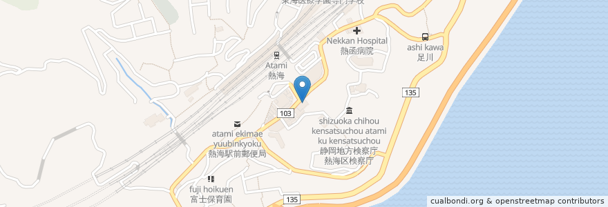 Mapa de ubicacion de TOYOTAレンタカー en Japon, Préfecture De Shizuoka, 熱海市.