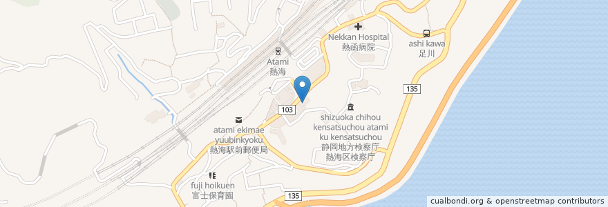 Mapa de ubicacion de 熱海動物愛護病院 en Japón, Prefectura De Shizuoka, 熱海市.