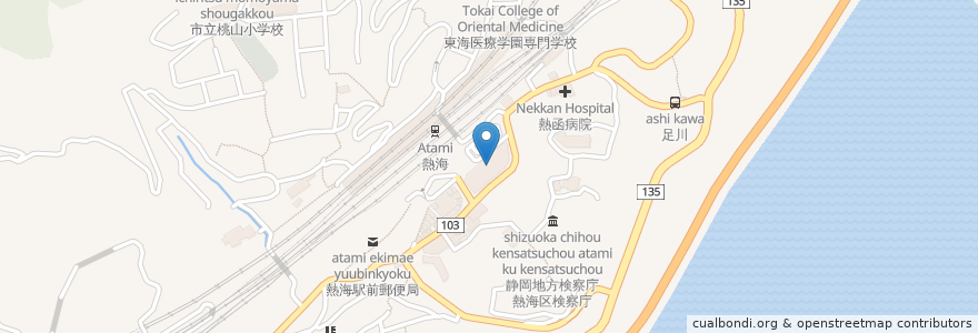 Mapa de ubicacion de あたみ駅前内科医院 en Jepun, 静岡県, 熱海市.