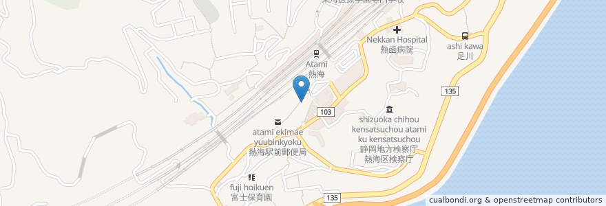 Mapa de ubicacion de 杉養蜂園 en 日本, 静岡県, 熱海市.