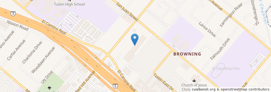 Mapa de ubicacion de OB Square en Amerika Birleşik Devletleri, Kaliforniya, Orange County, Tustin.