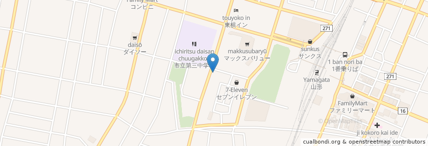 Mapa de ubicacion de 石郷岡クリニック en 日本, 山形県, 山形市.