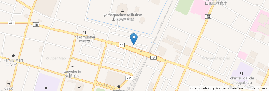 Mapa de ubicacion de 日月庵 en 日本, 山形県, 山形市.