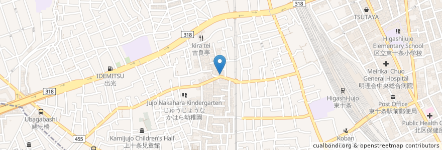Mapa de ubicacion de カラオケ ひまわり en Japan, 東京都, 北区.