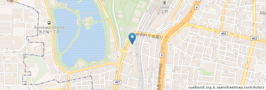 Mapa de ubicacion de 上野歯科 en Jepun, 東京都, 台東区.