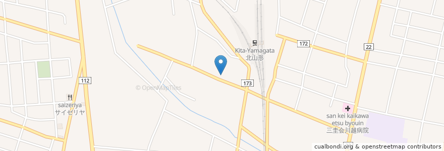 Mapa de ubicacion de 村社稲荷神社 en Japão, 山形県, 山形市.