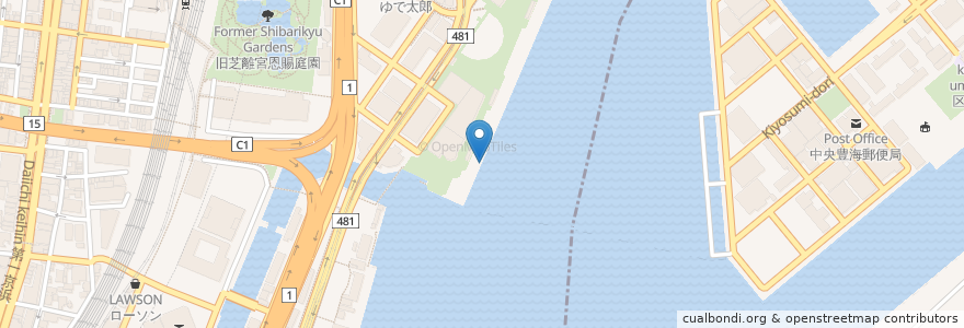 Mapa de ubicacion de 竹芝桟橋 en Giappone, Tokyo, Minato.