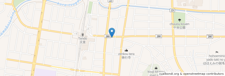 Mapa de ubicacion de さかい軒 en Japón, Prefectura De Yamagata, 天童市.