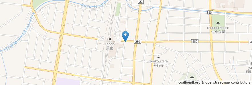 Mapa de ubicacion de トヨタレンタカー 天童駅前 en 日本, 山形県, 天童市.