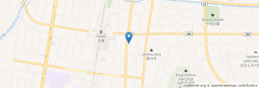Mapa de ubicacion de 矢野薬局 en Japan, Präfektur Yamagata, 天童市.