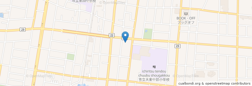 Mapa de ubicacion de ビストロ・パ・マル en Japão, 山形県, 天童市.