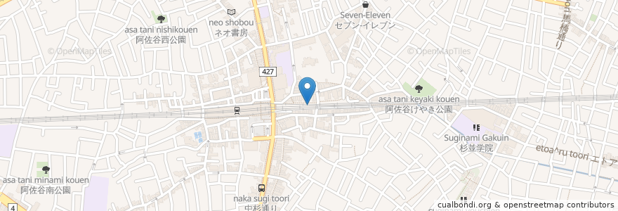 Mapa de ubicacion de スターバックス en 日本, 東京都, 杉並区.