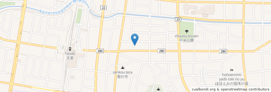 Mapa de ubicacion de うおいち飲み喰い処 en 日本, 山形県, 天童市.