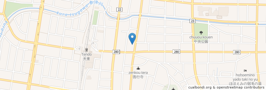 Mapa de ubicacion de JAてんどう en 일본, 야마가타현, 天童市.