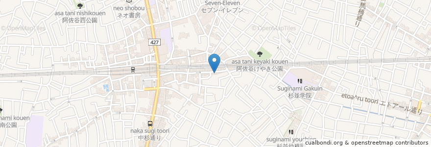Mapa de ubicacion de ODEN BAR en Japonya, 東京都, 杉並区.