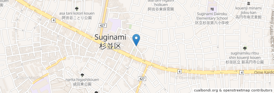 Mapa de ubicacion de ひなた食堂 en Japon, Tokyo, 杉並区.