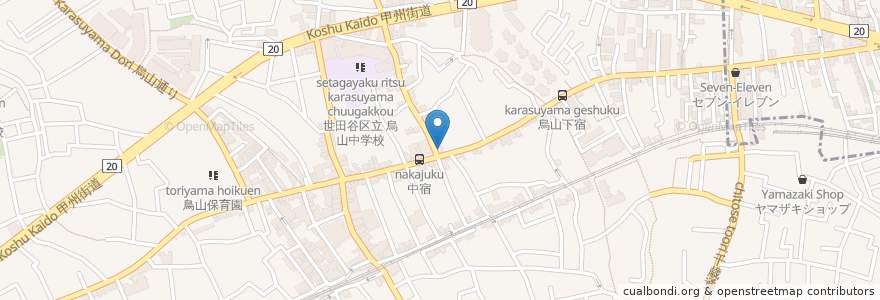 Mapa de ubicacion de 来っ亭 en Japan, 東京都, 世田谷区.
