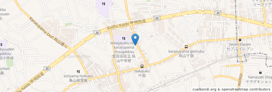 Mapa de ubicacion de 珈琲びぃどろ en Japan, 東京都, 世田谷区.
