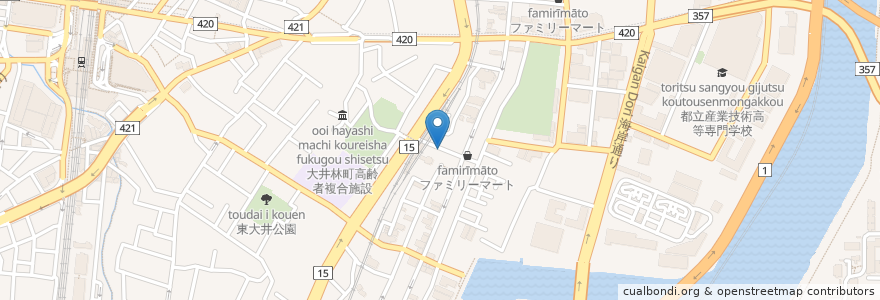 Mapa de ubicacion de 台湾キッチン en ژاپن, 東京都, 品川区.