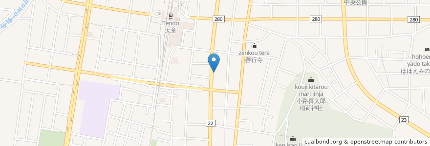 Mapa de ubicacion de そば処伊藤屋 en 日本, 山形県, 天童市.